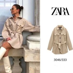Zara shacket Tan Jacket